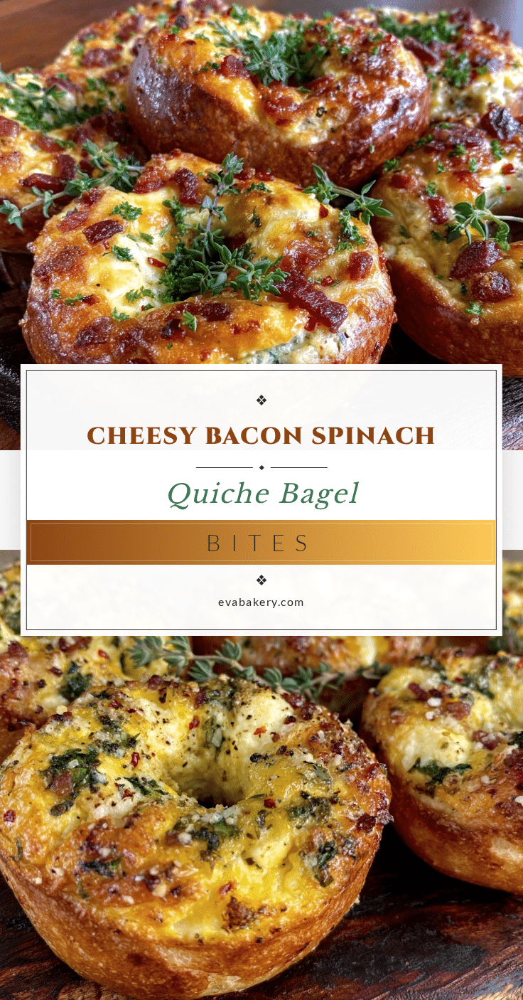 cheesy bacon spinach quiche stuffed bagel bites recipe