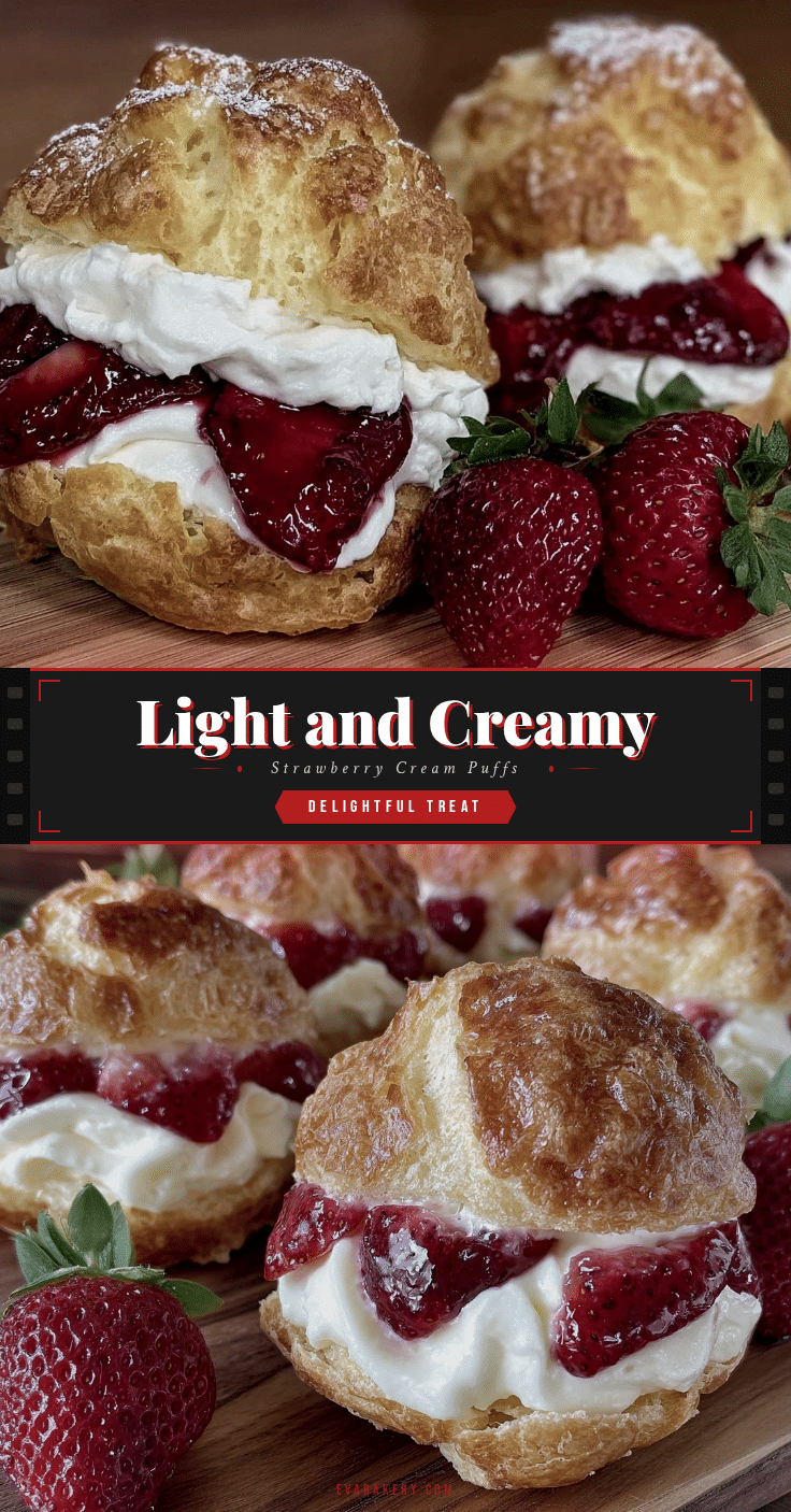 crispy strawberry cream puffs recipe