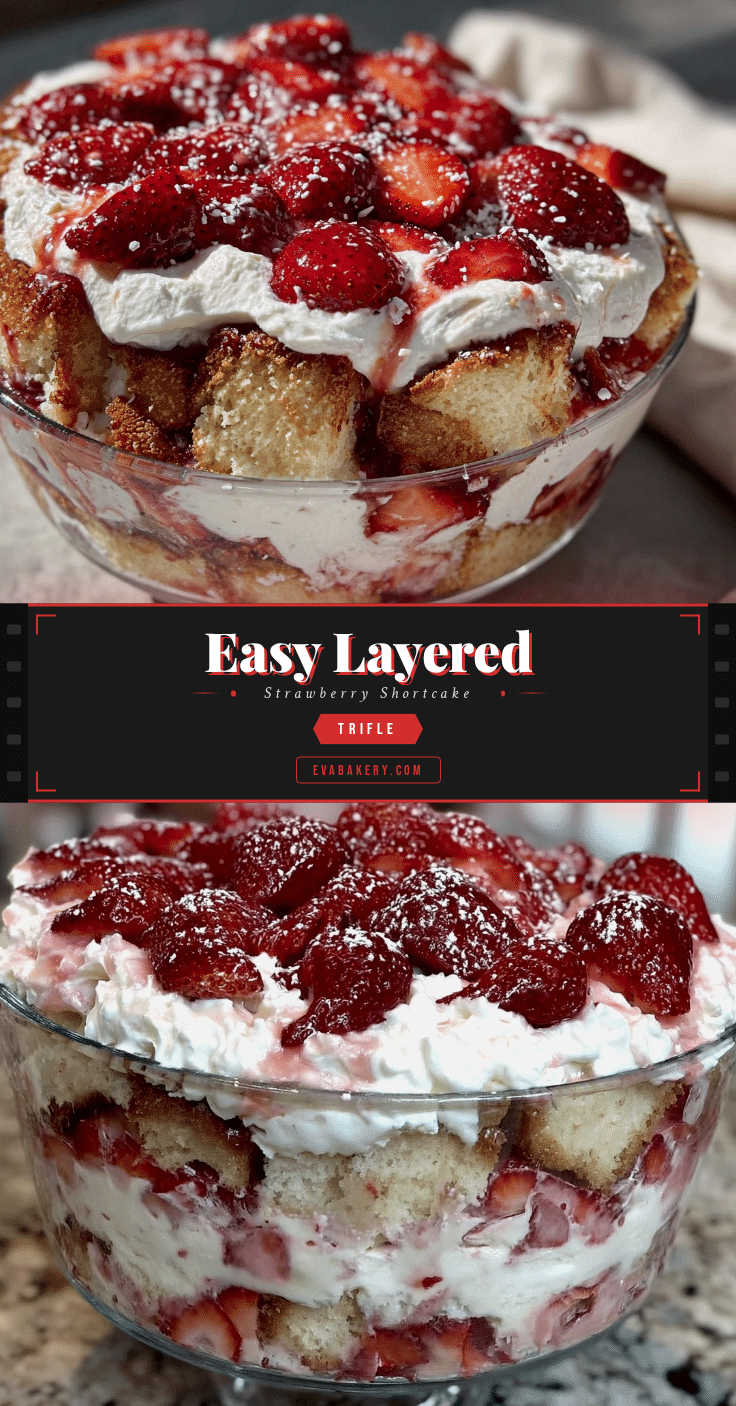 Easy Layered Strawberry Shortcake Trifle recipe