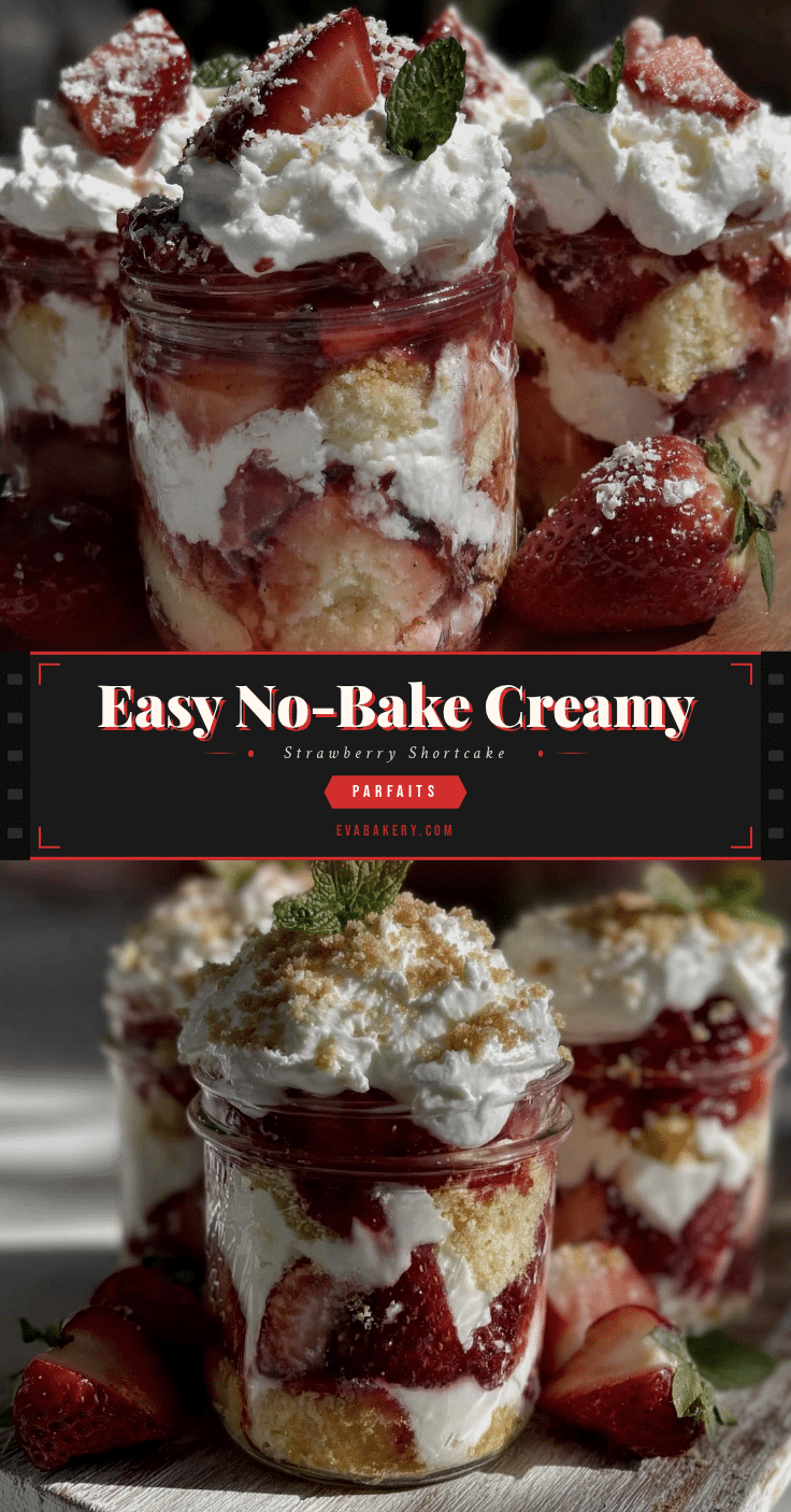 easy no bake strawberry shortcake parfaits recipe