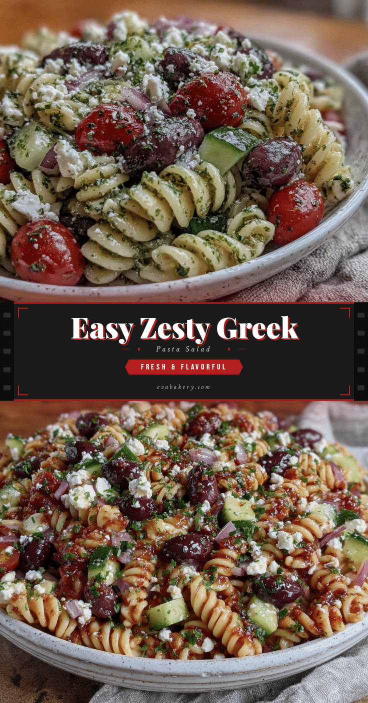 Easy Zesty Greek Pasta Salad recipe