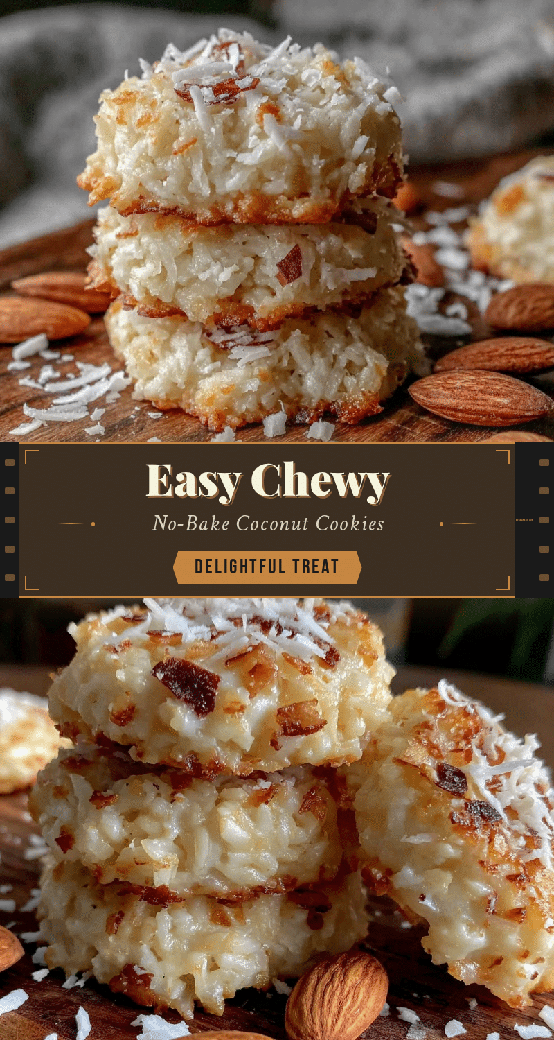 easy chewy no-bake coconut cookies recipe