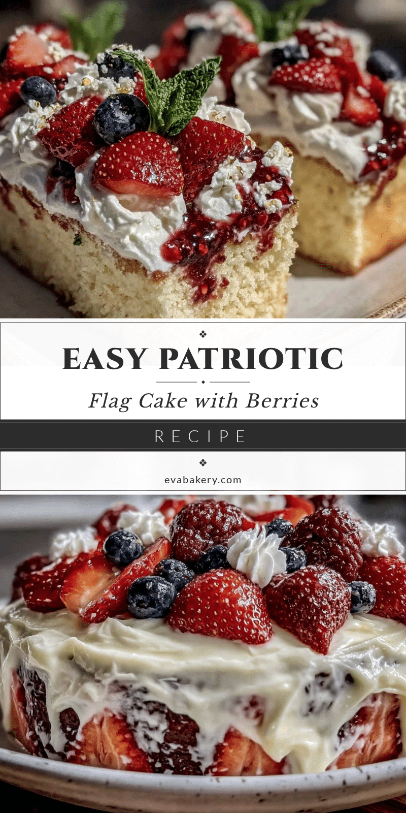 Easy Patriotic Flag Cake with Berries recipe
