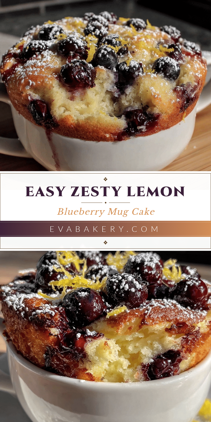 easy zesty lemon blueberry mug cake recipe