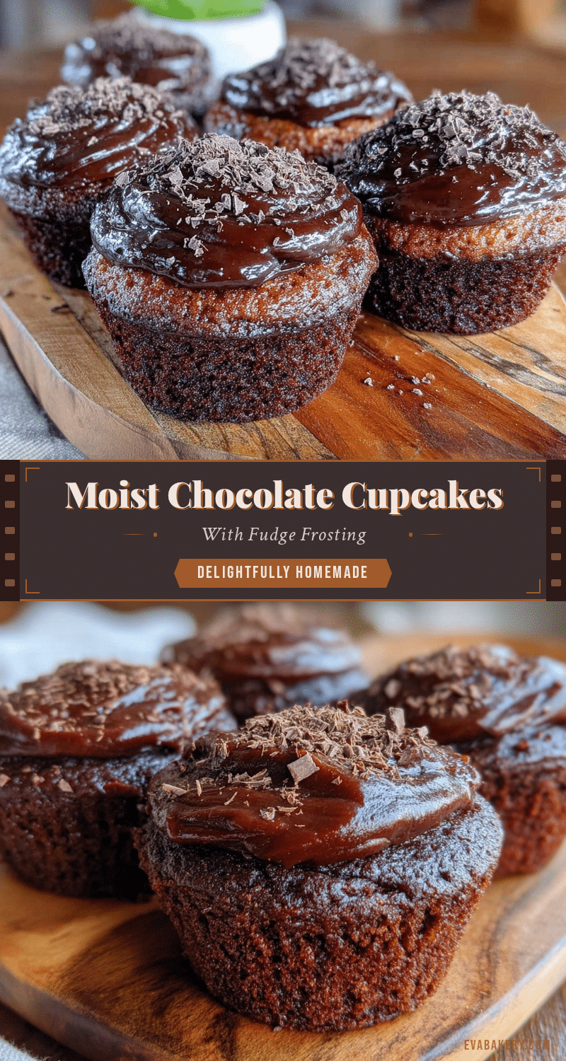 moist chocolate cupcakes with creamy fudge frosting recipe