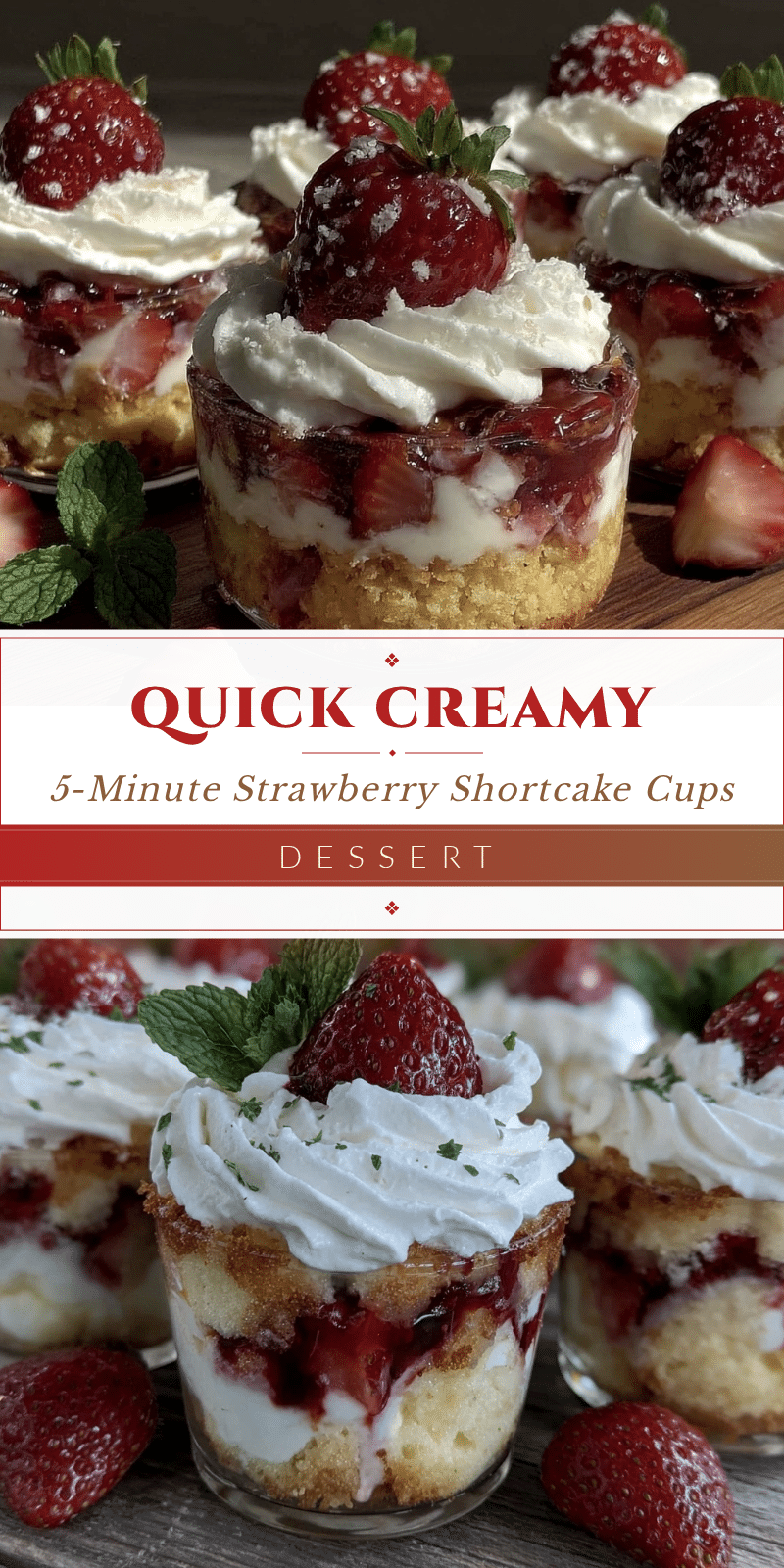 quick 5-minute strawberry shortcake cups recipe
