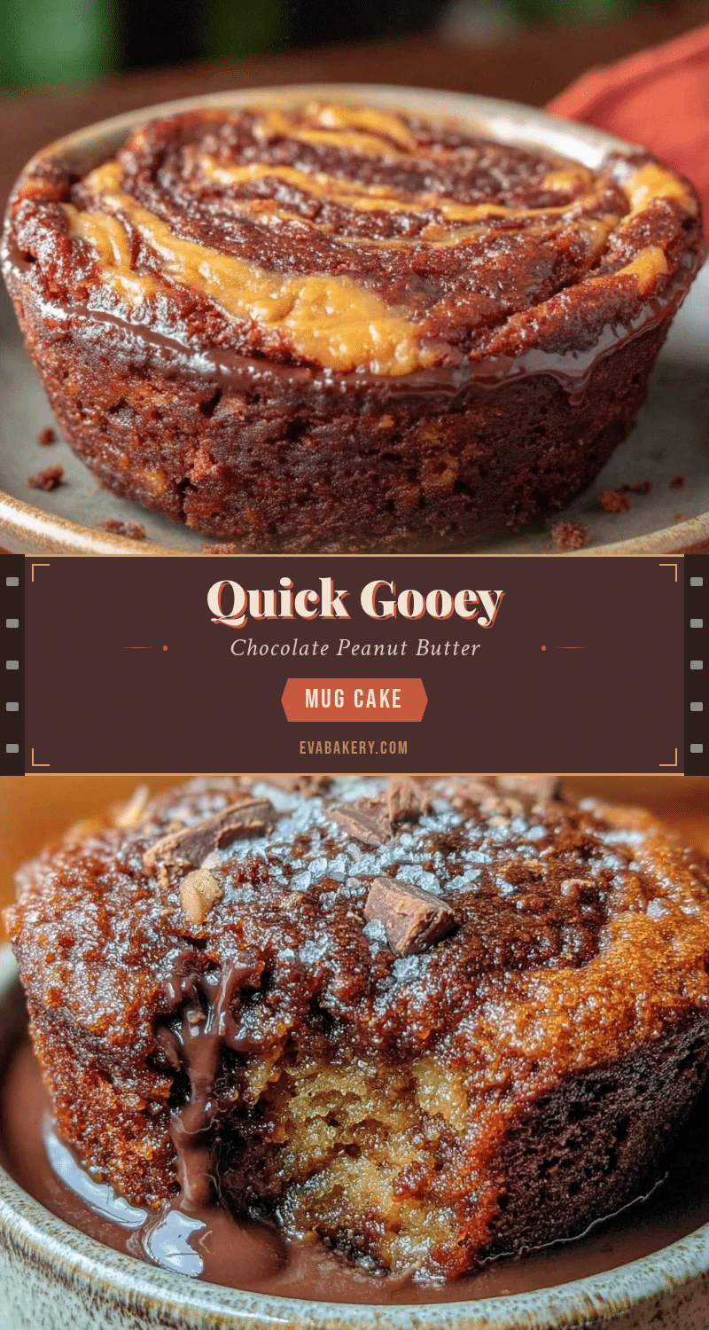 quick gooey chocolate peanut butter mug cake recipe