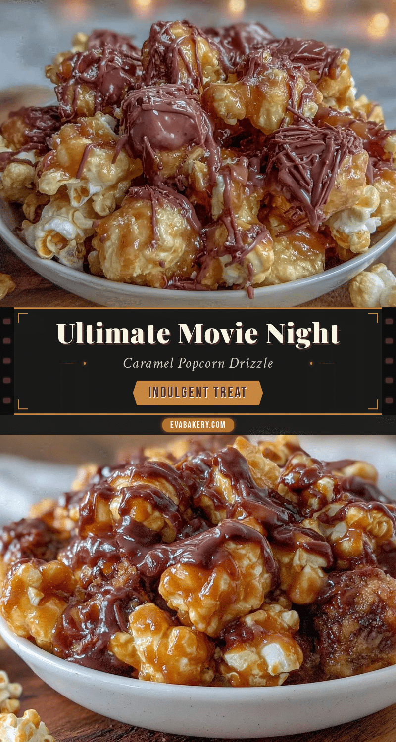 caramel popcorn with dark chocolate drizzle recipe