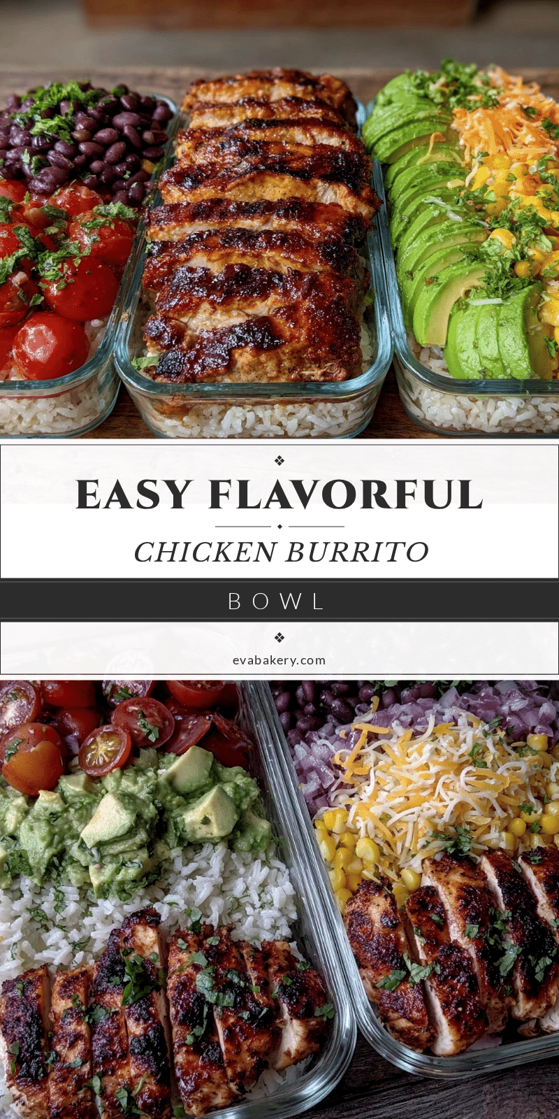 chicken burrito bowl meal prep recipe