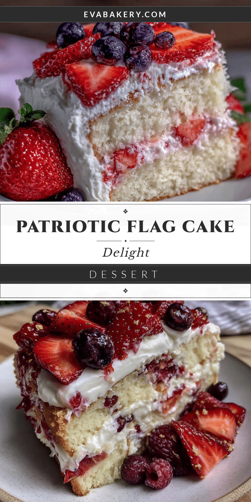 Flag Cake with Strawberries and Blueberries recipe