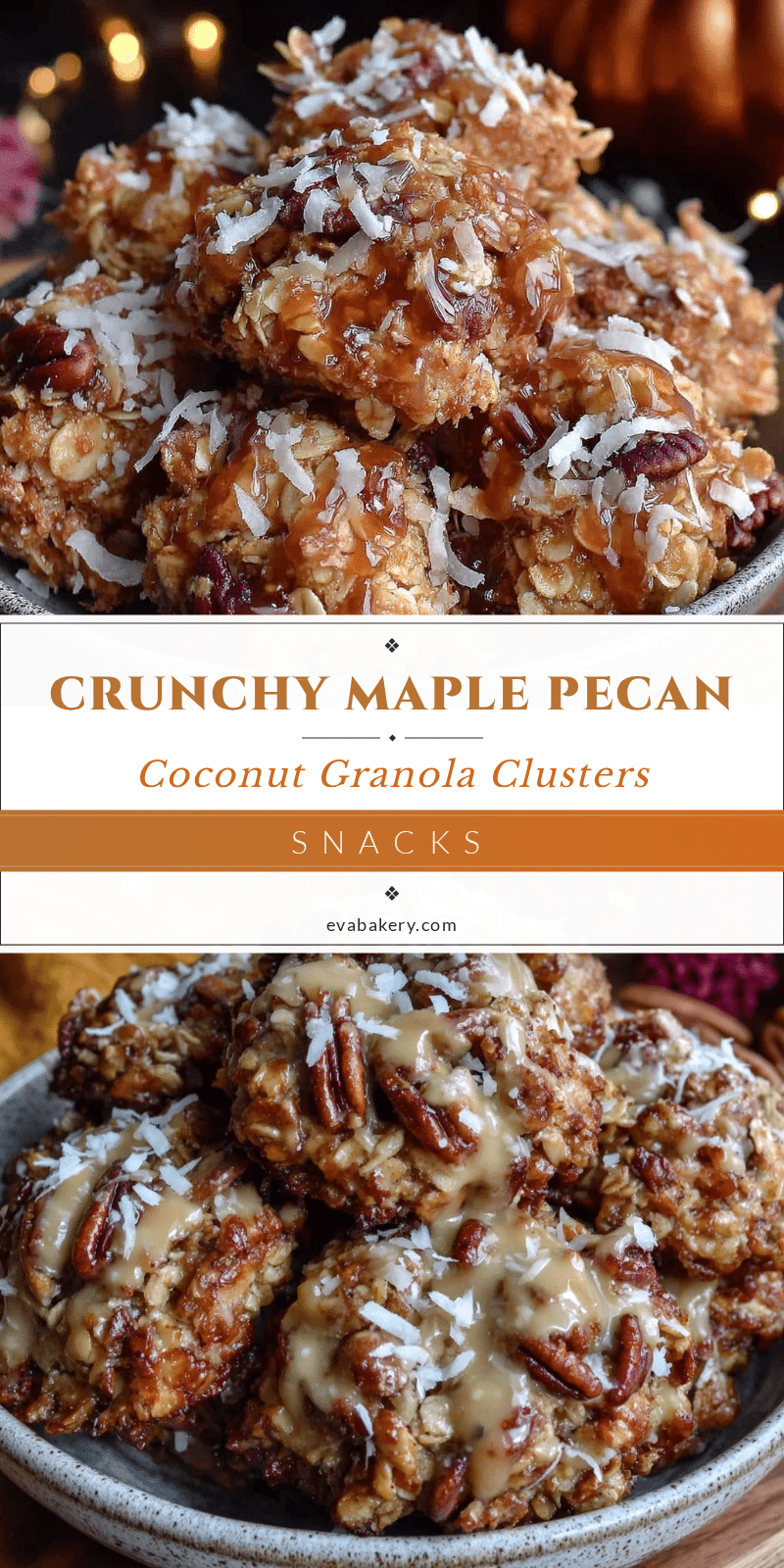 maple pecan coconut granola clusters recipe