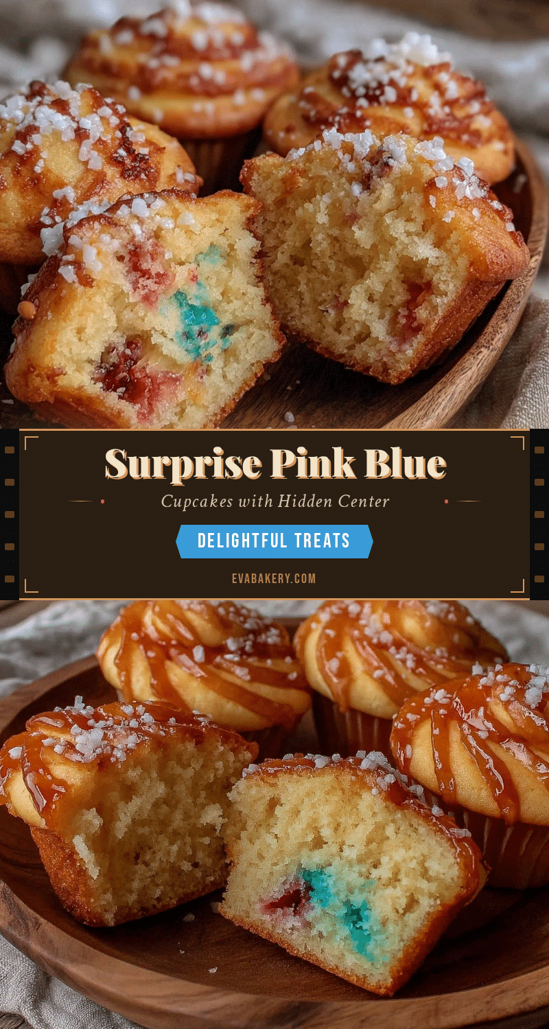 pink or blue surprise cupcakes recipe