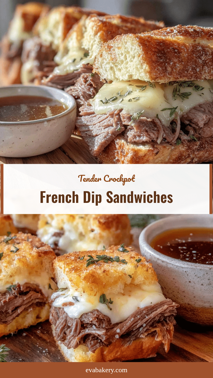 tender crockpot French dip sandwiches recipe