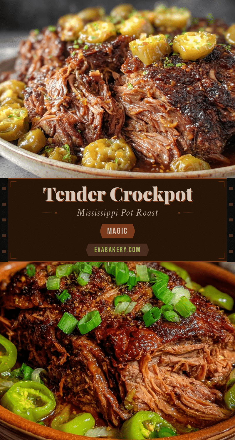 tender crockpot Mississippi pot roast recipe