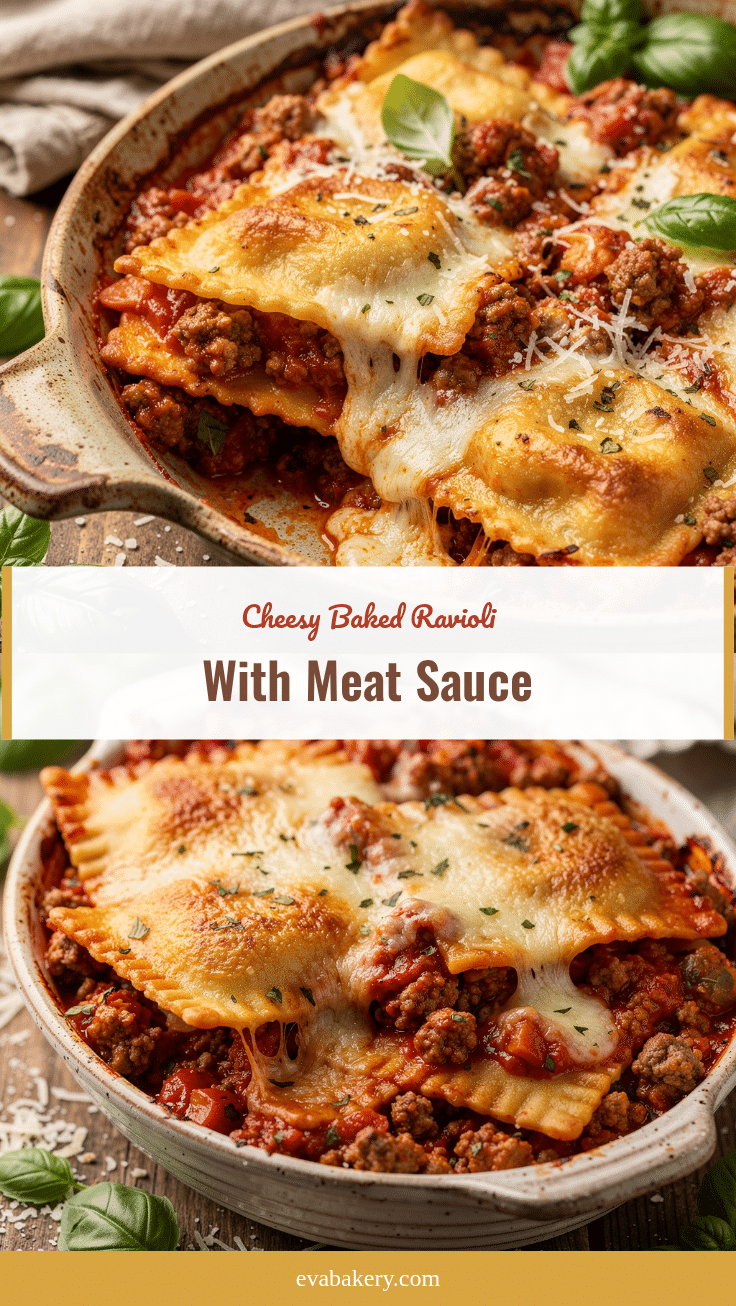 baked ravioli with meat sauce and mozzarella recipe
