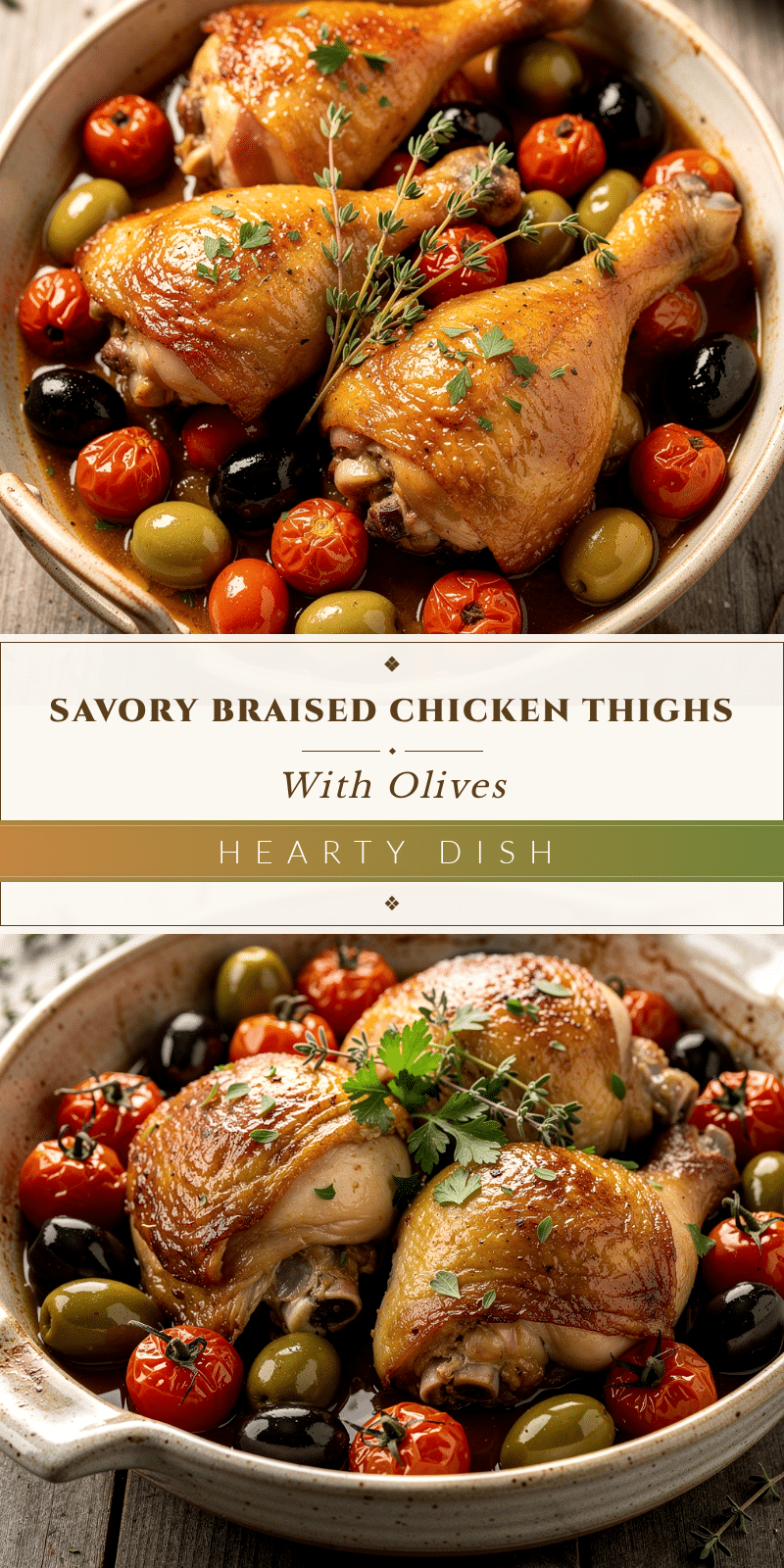 braised chicken thighs with tomatoes and olives recipe