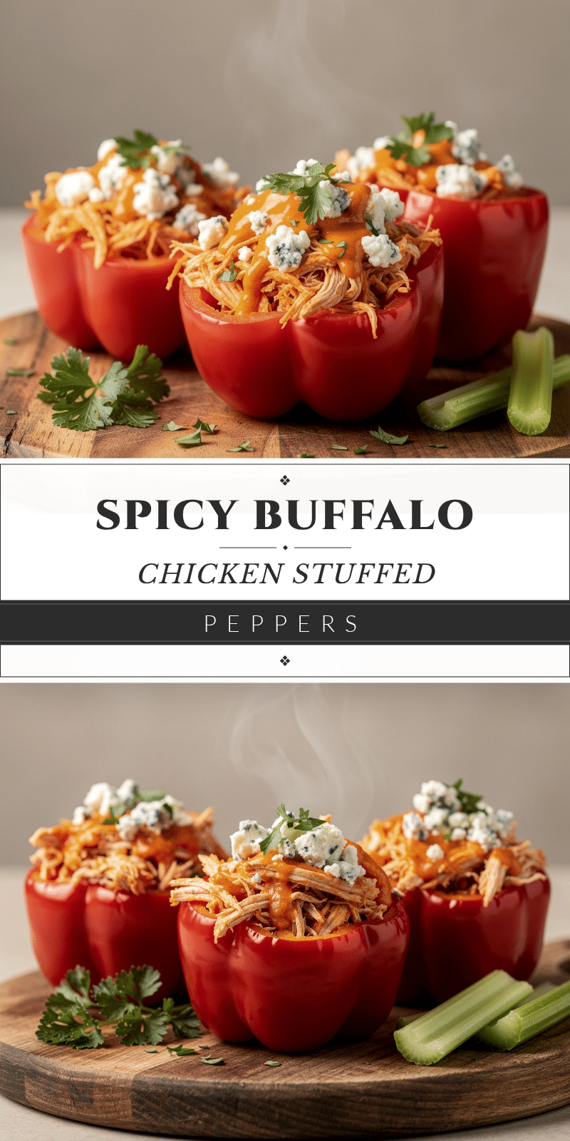 Buffalo Chicken Stuffed Peppers recipe