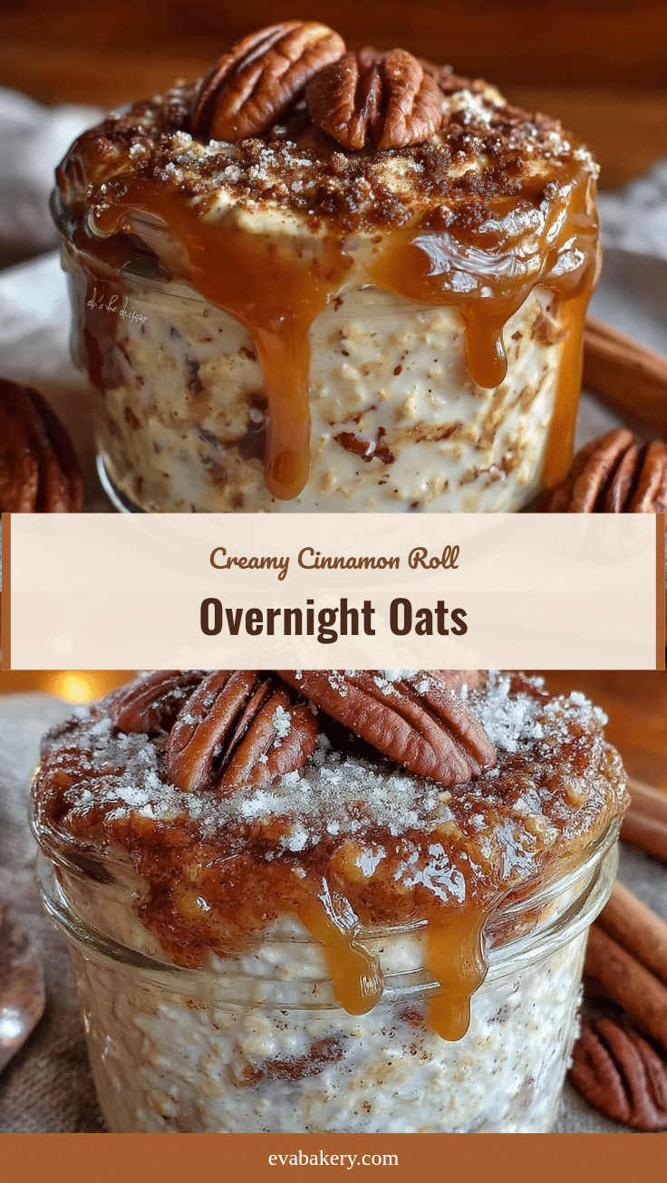 creamy cinnamon roll overnight oats recipe