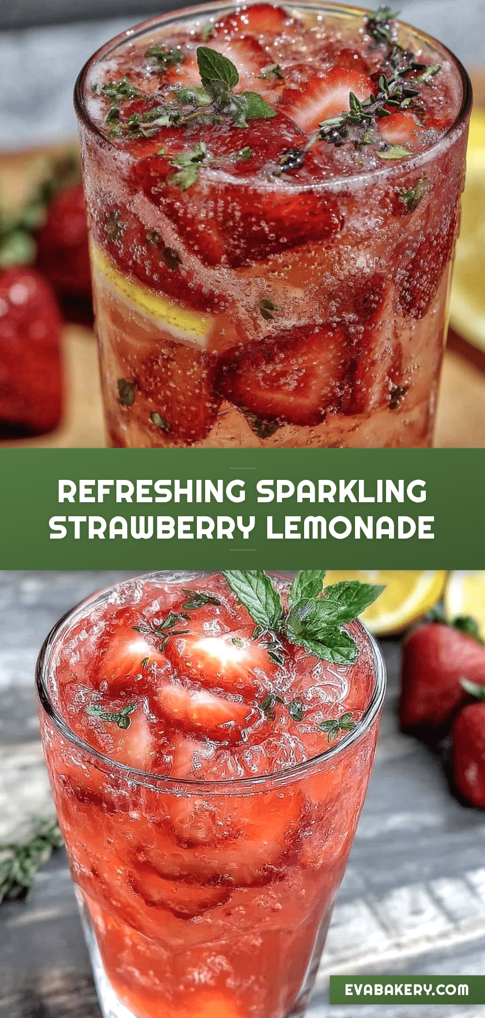 fresh sparkling strawberry lemonade with herbs recipe