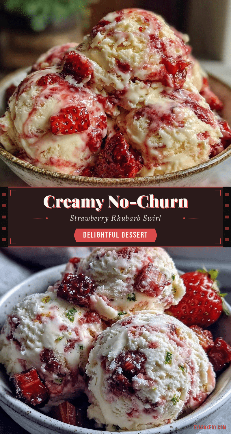 no-churn strawberry rhubarb ice cream recipe