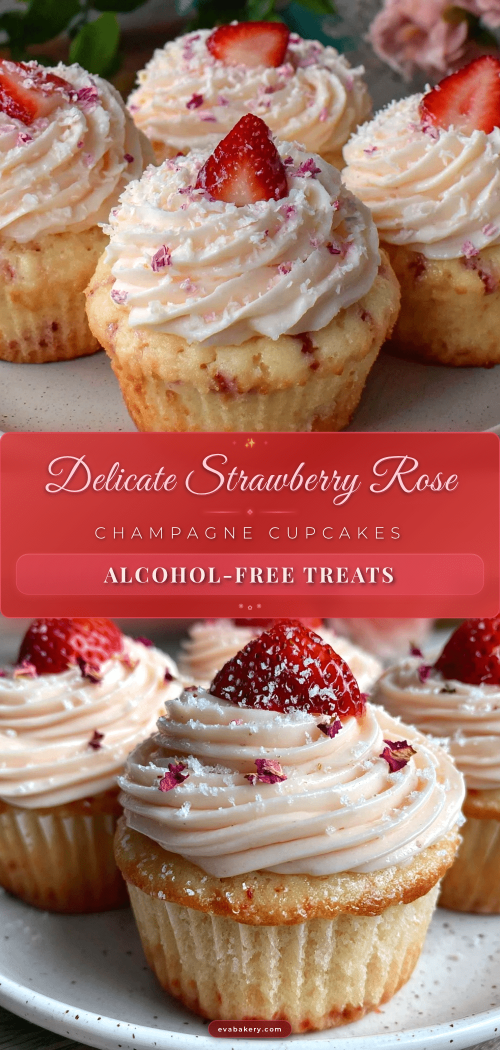 strawberry rose champagne cupcakes recipe