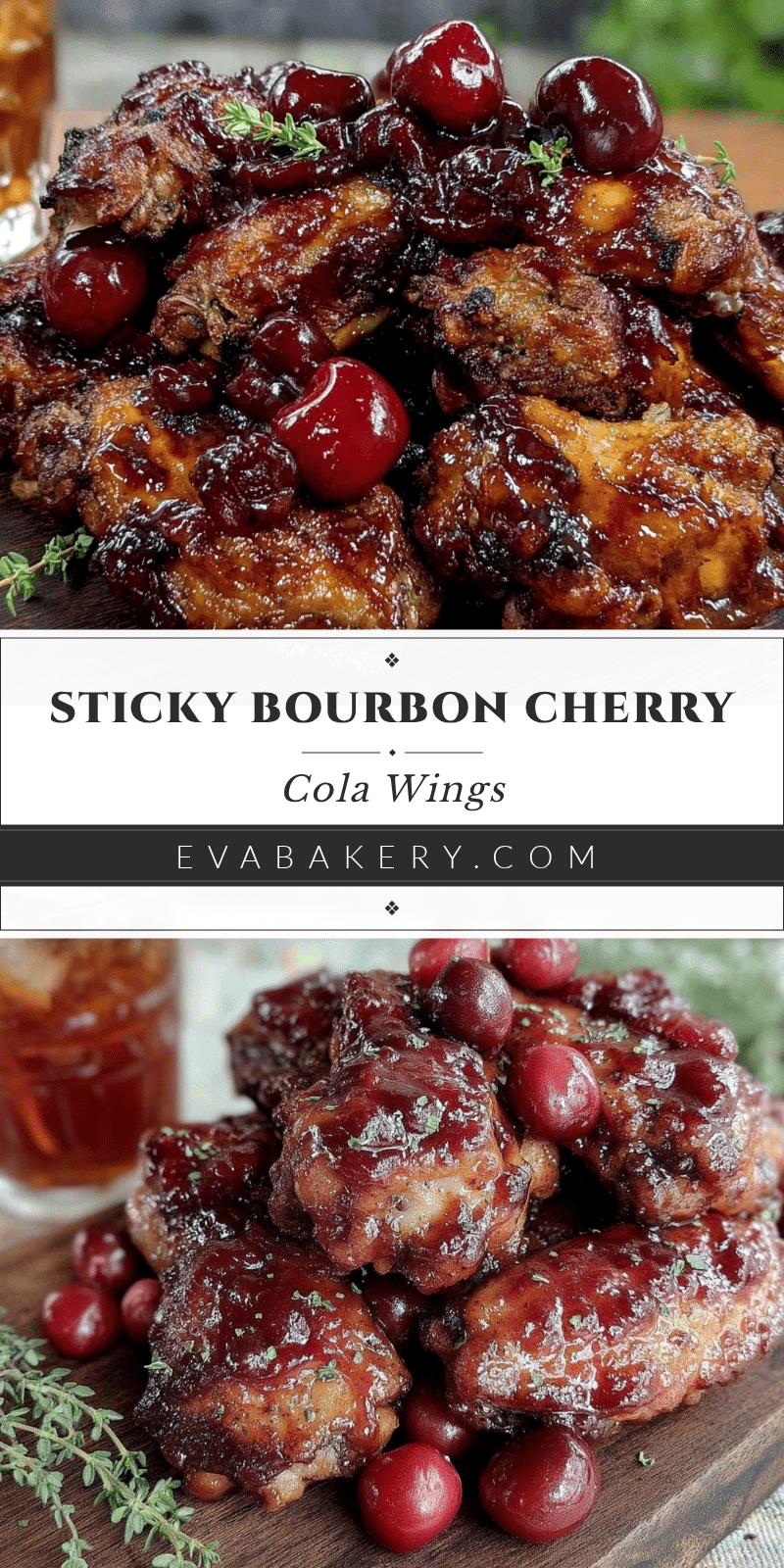 bourbon cherry cola glazed chicken wings recipe