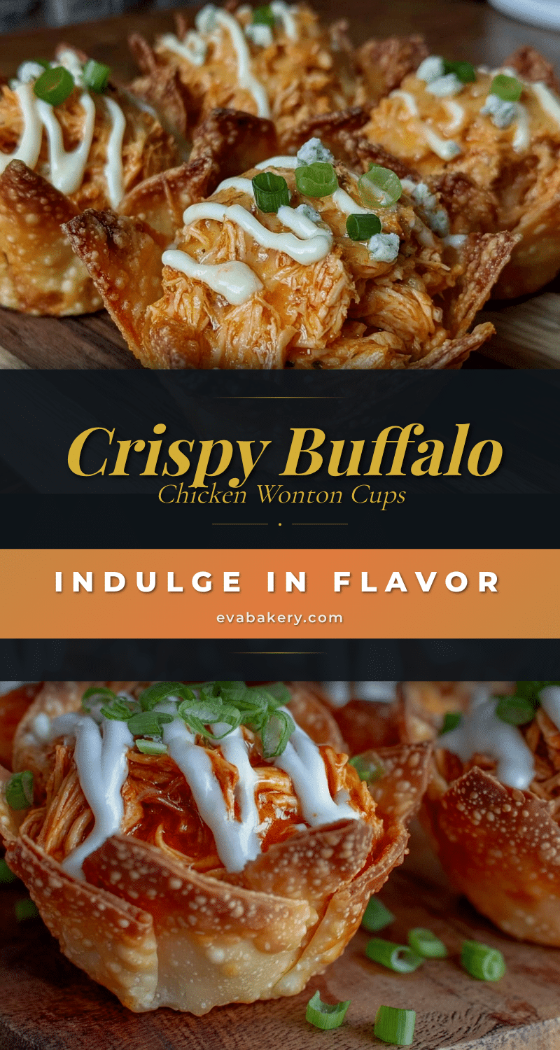 Buffalo chicken wonton cups recipe
