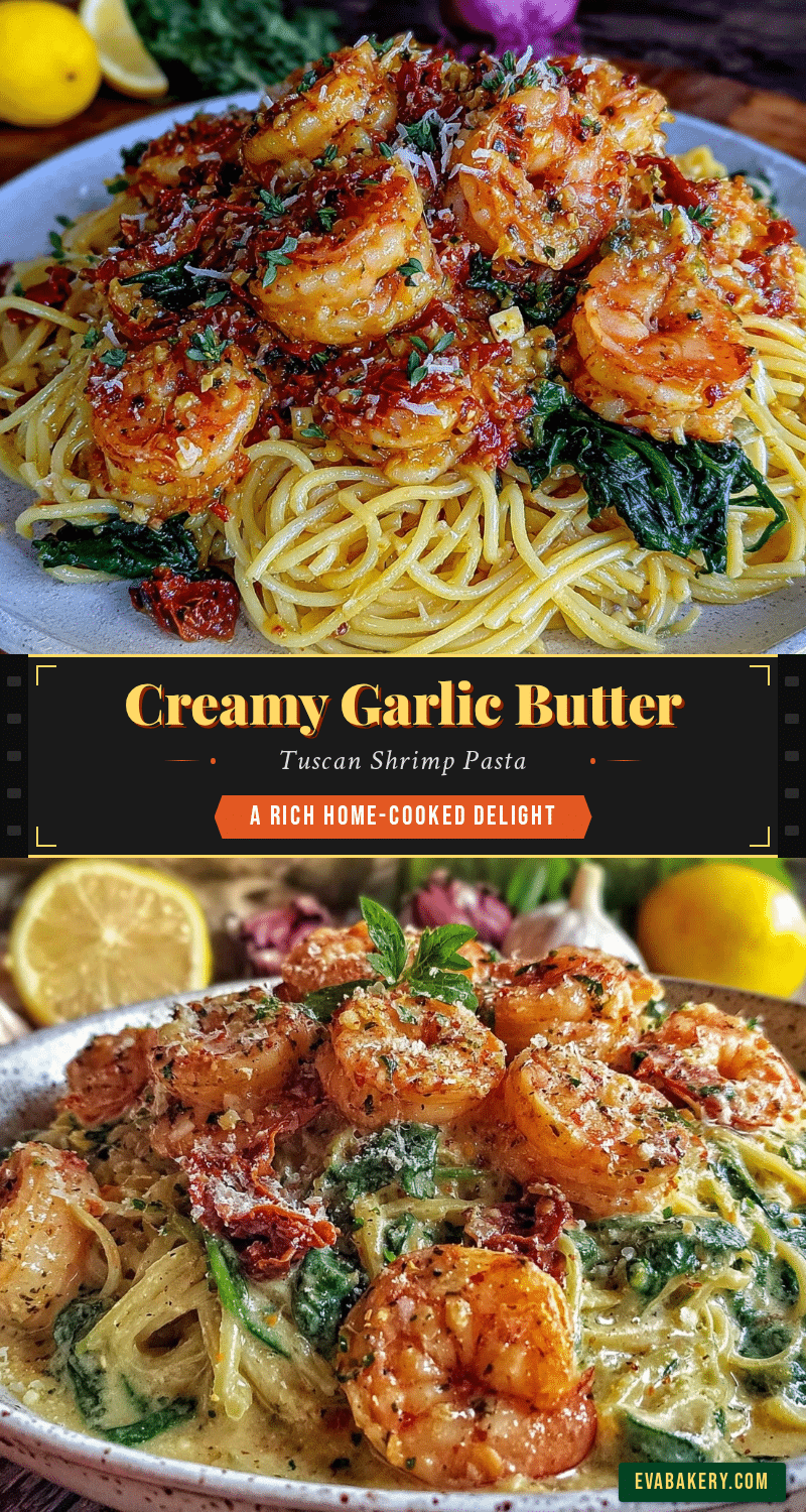 creamy garlic butter tuscan shrimp pasta recipe