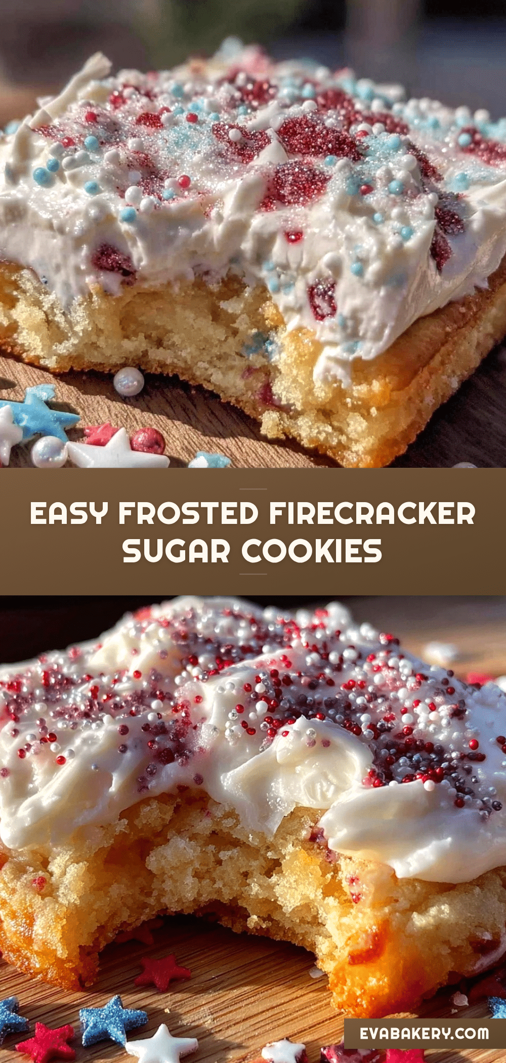 Easy Frosted Firecracker Sugar Cookies recipe