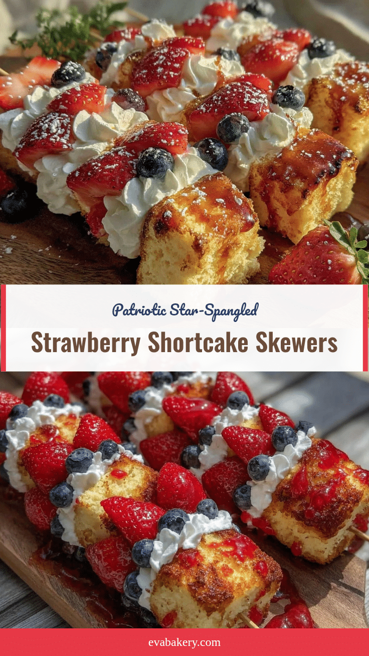 festive star-spangled strawberry shortcake skewers recipe