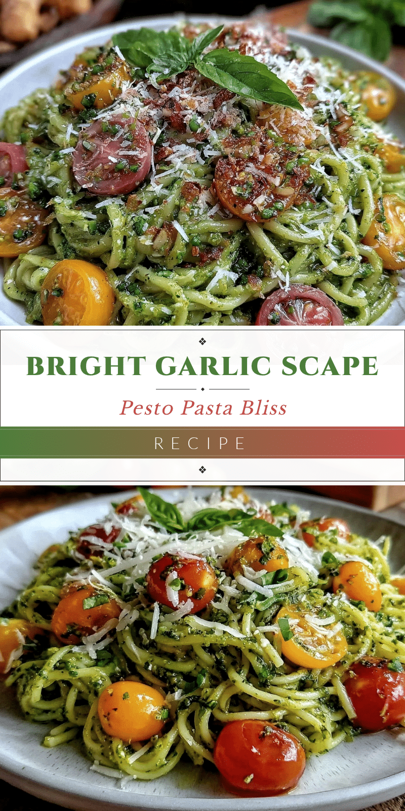 fresh garlic scape pesto pasta recipe