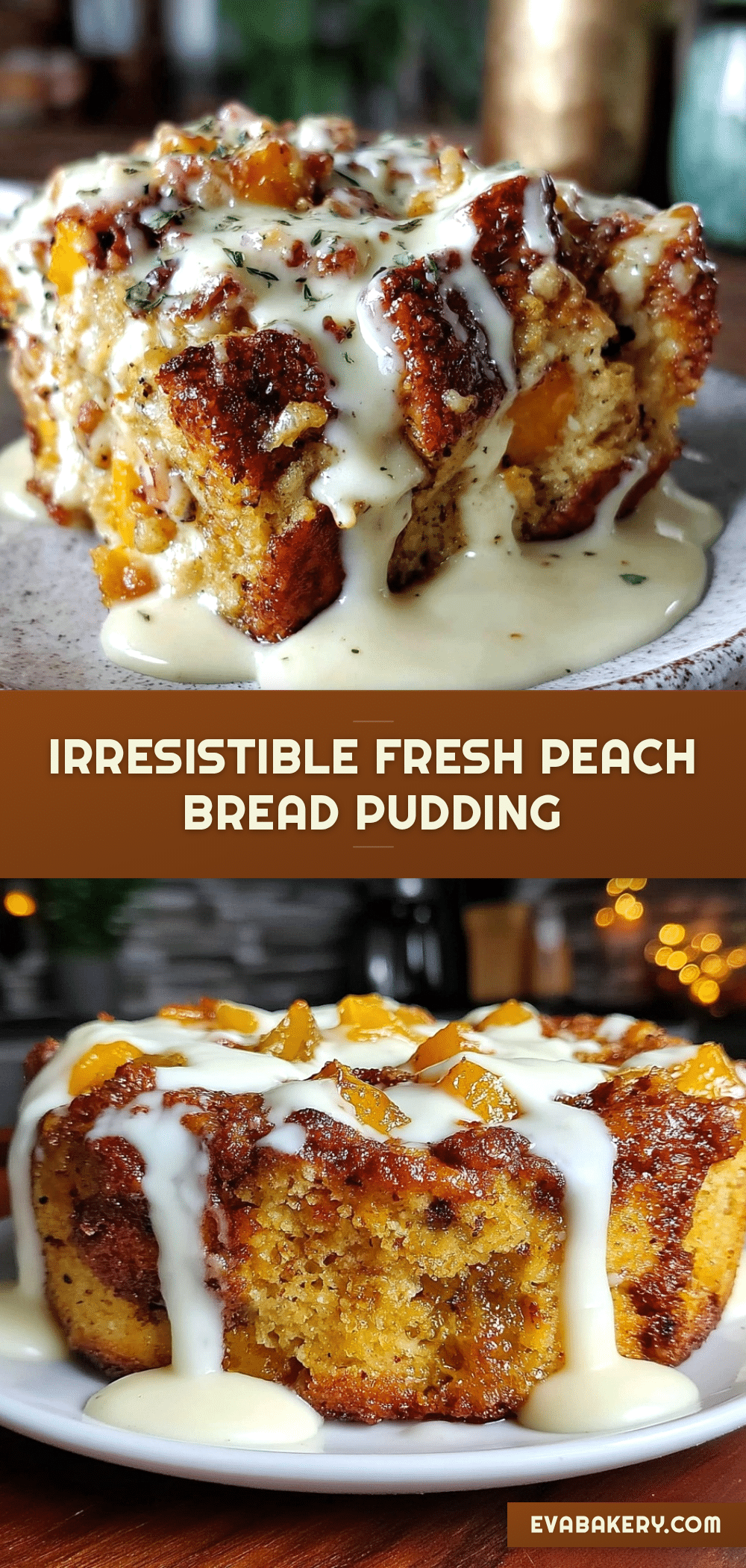 fresh peach bread pudding recipe