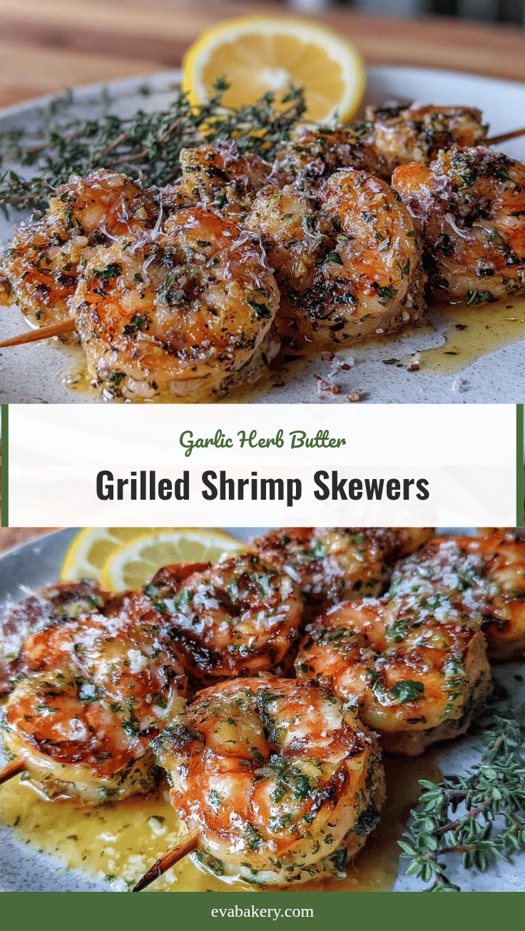 garlic herb butter grilled shrimp skewers recipe