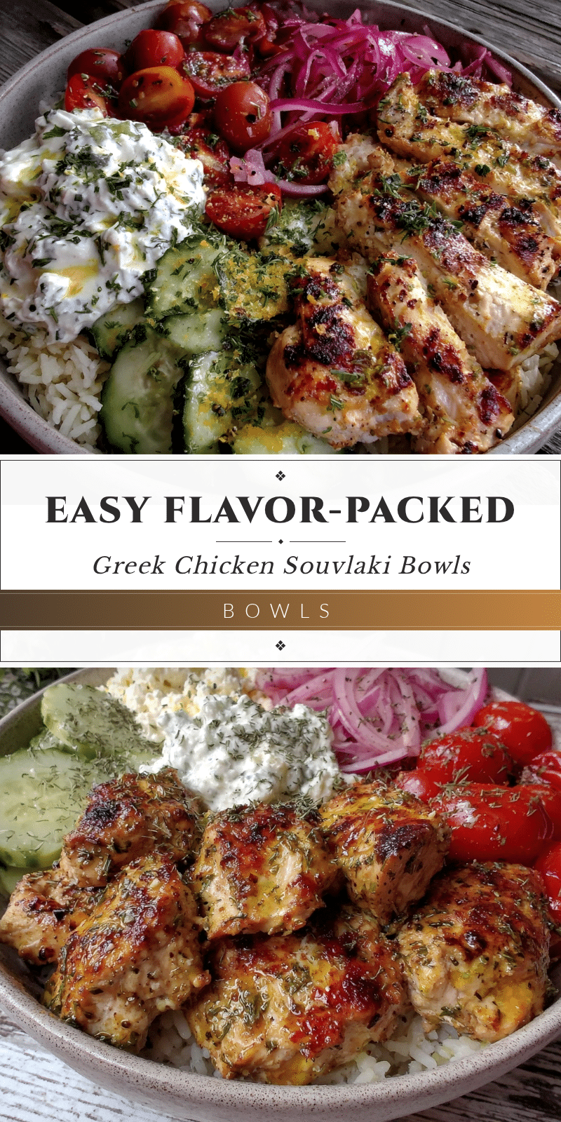 Greek chicken souvlaki bowls recipe
