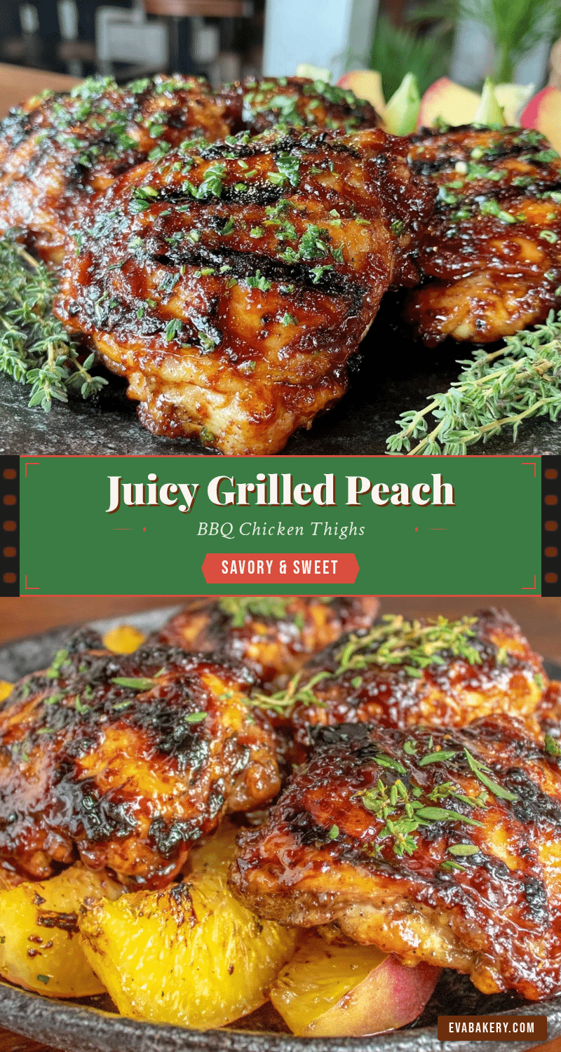 grilled peach bbq glazed chicken thighs recipe