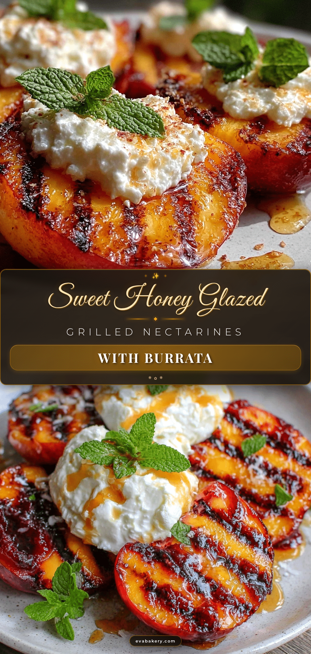 honey glazed grilled nectarines with burrata recipe