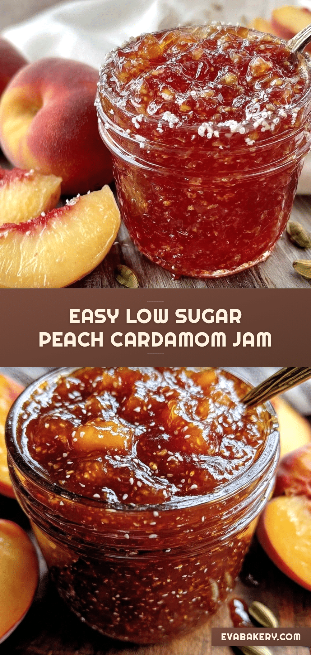 low sugar peach cardamom jam recipe