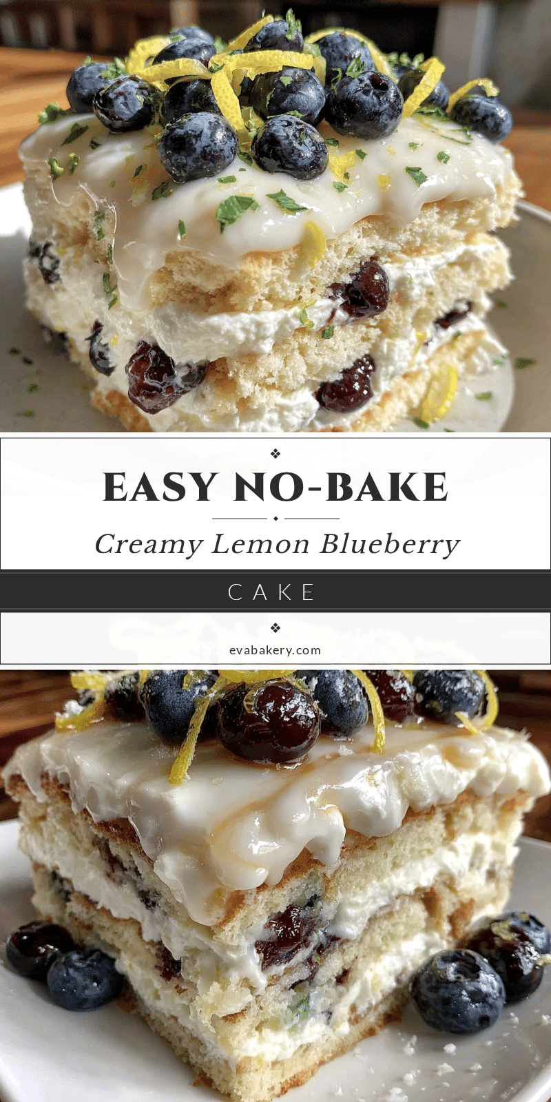 no-bake lemon blueberry icebox cake recipe