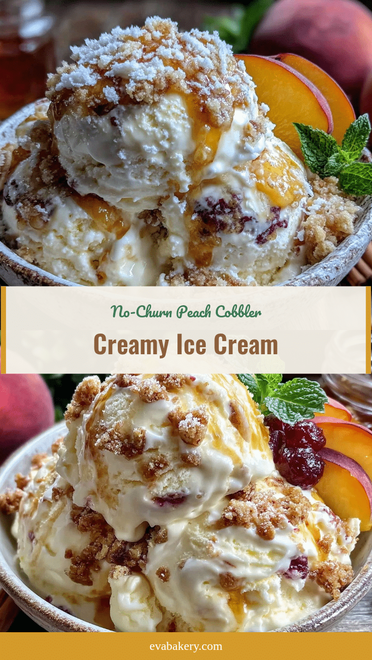 no-churn peach cobbler ice cream recipe