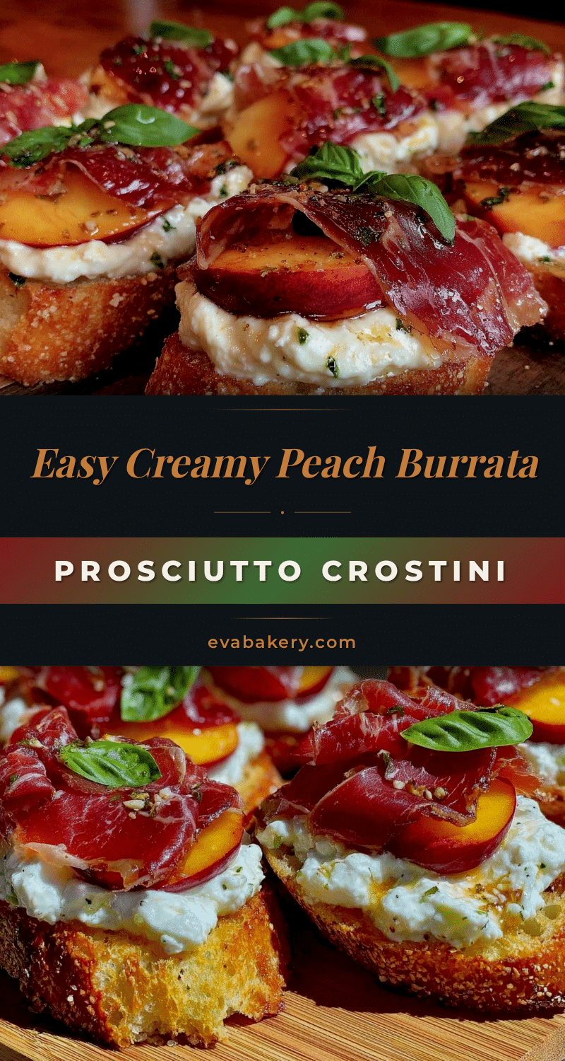peach burrata prosciutto crostini recipe