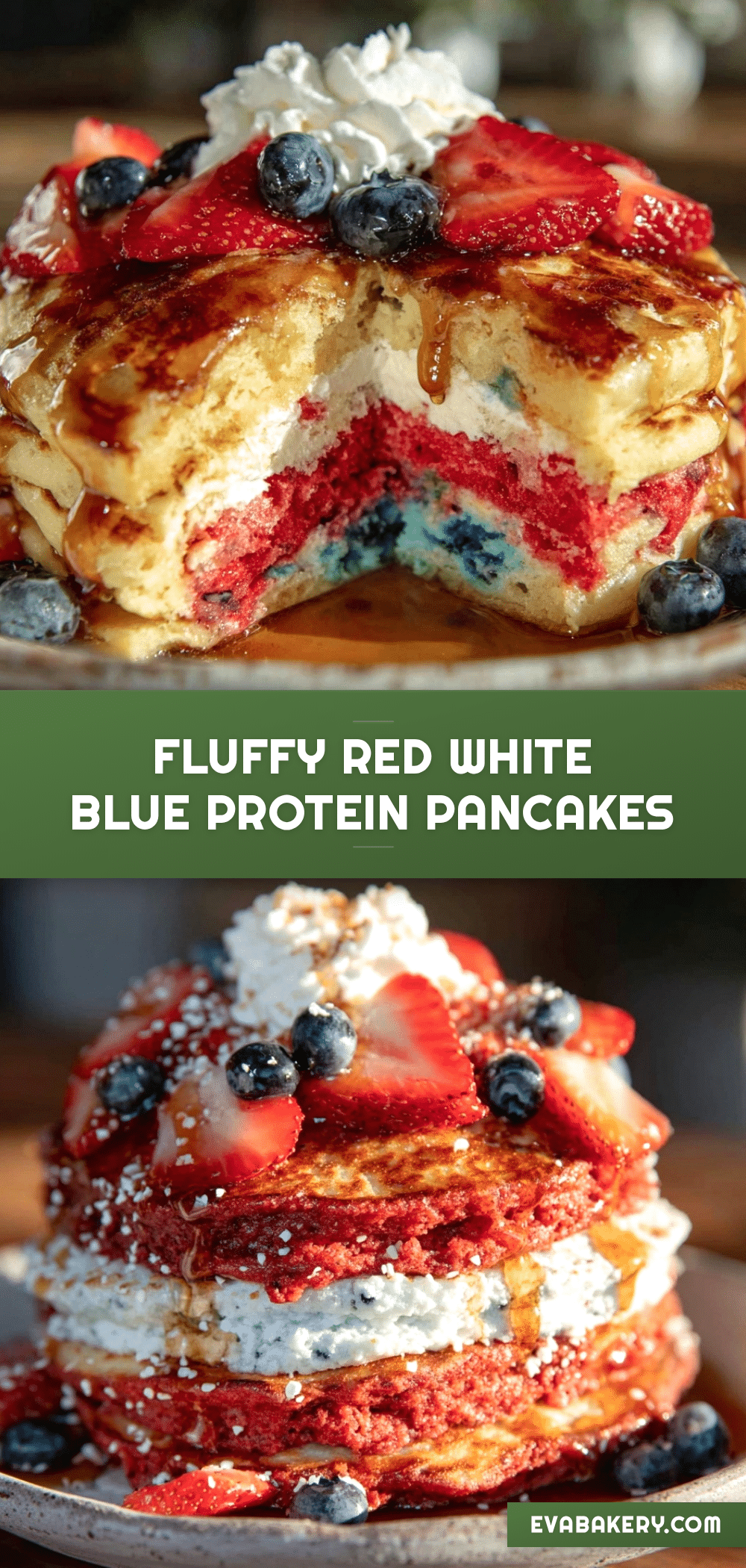 red white and blue protein pancakes recipe