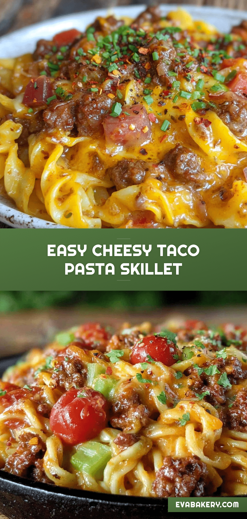 cheesy taco pasta skillet recipe