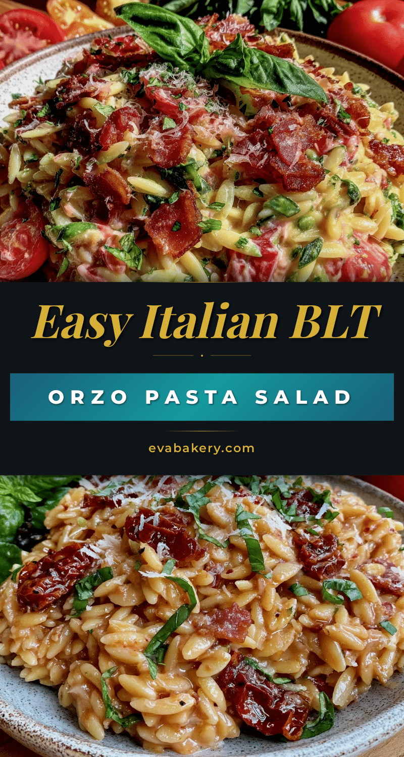 Easy Italian BLT Orzo Pasta Salad recipe