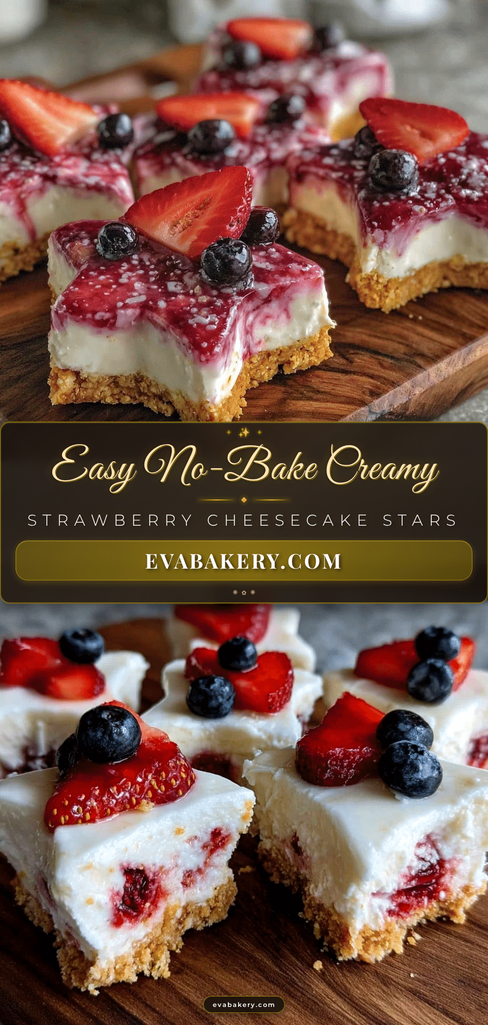 no-bake strawberry cheesecake stars recipe