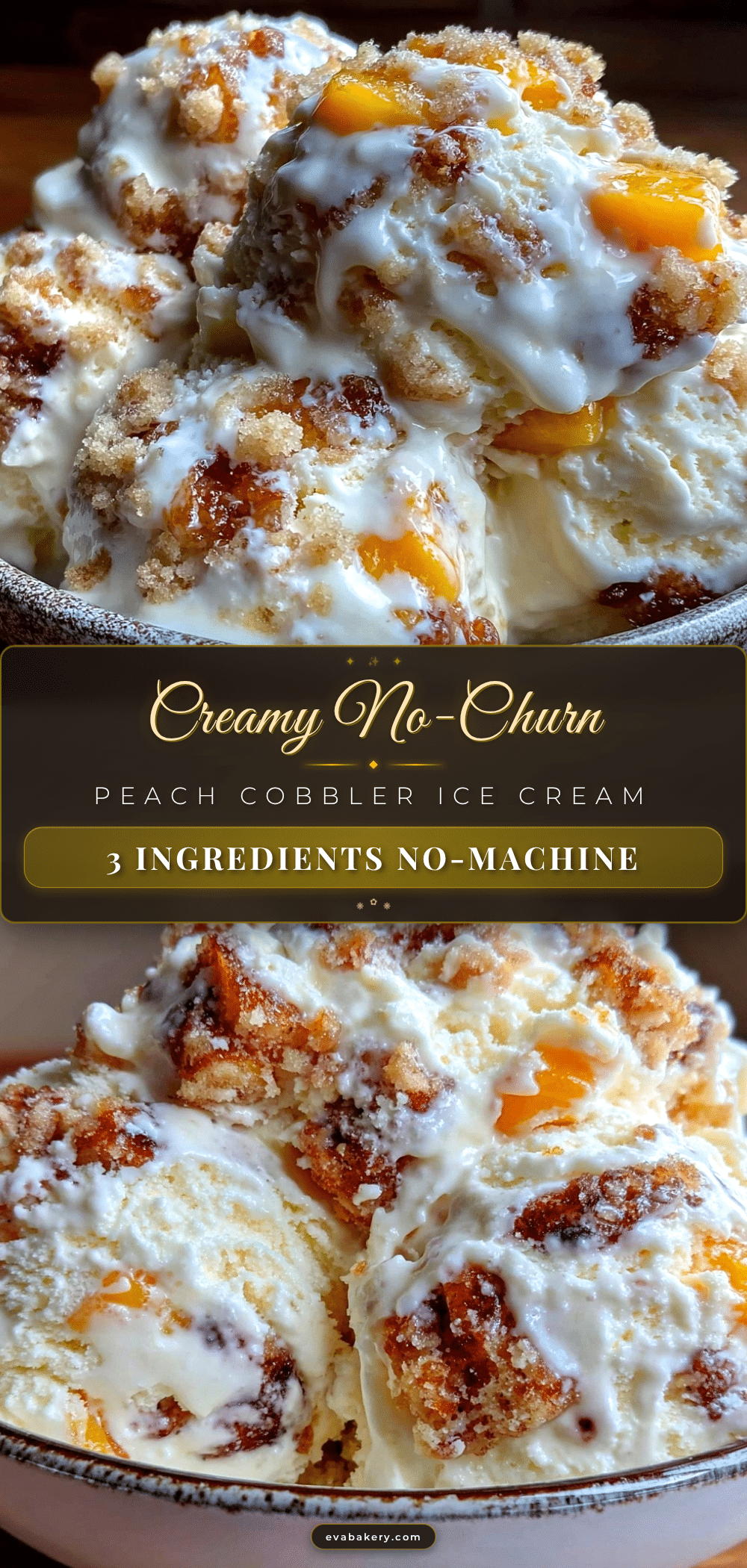 no-churn peach cobbler ice cream recipe