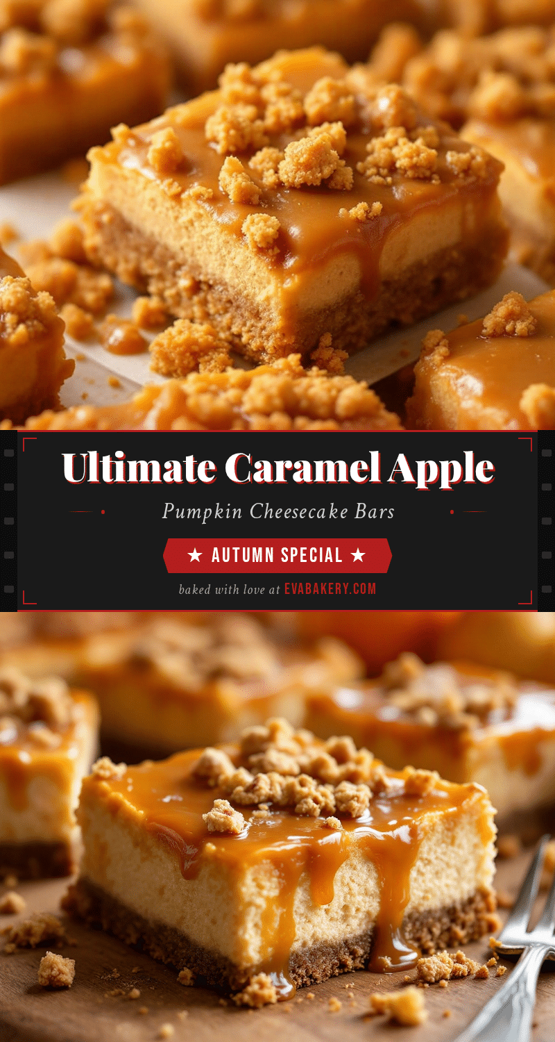 caramel apple pumpkin cheesecake bars recipe