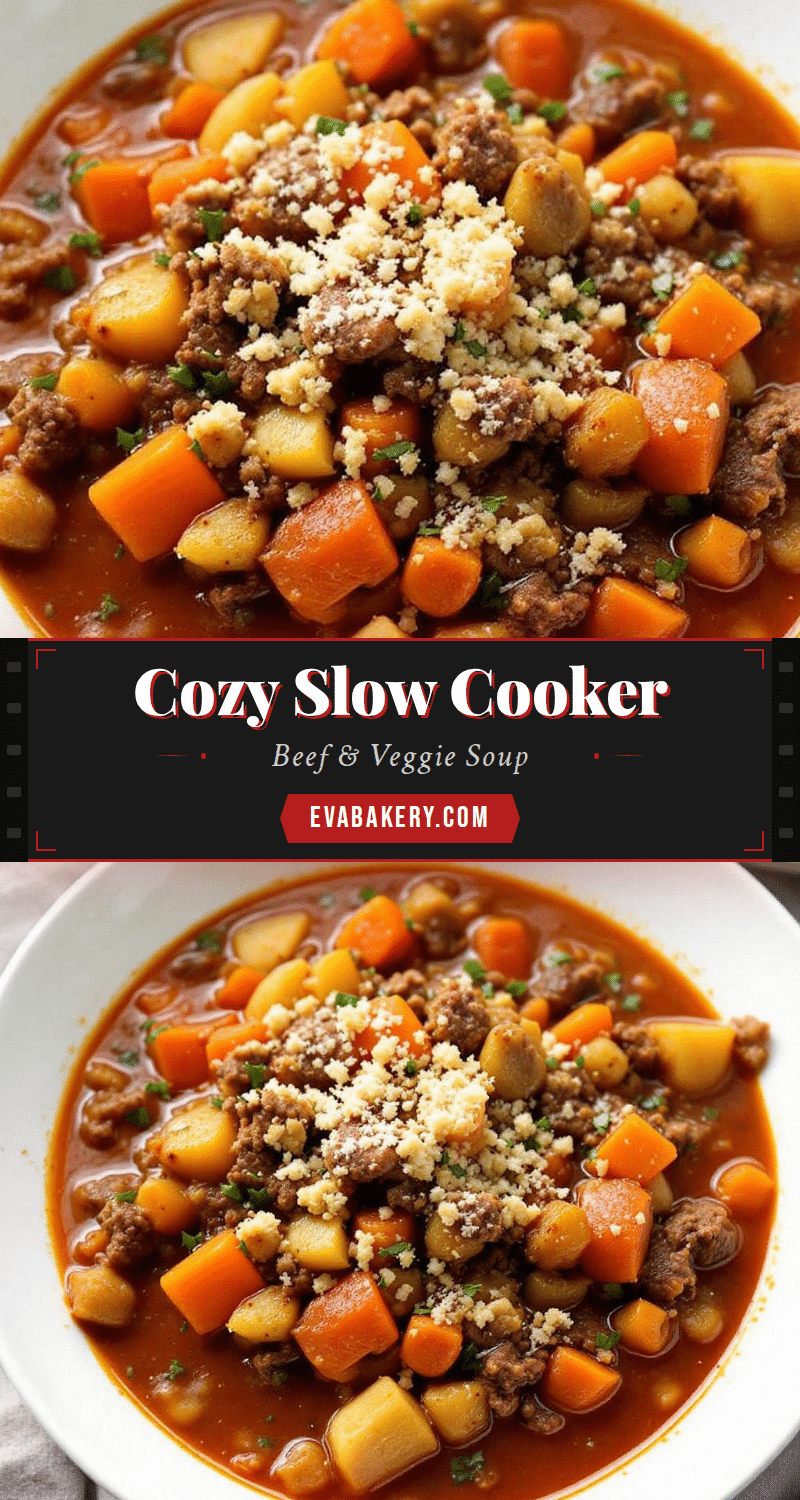 cozy slow cooker ground beef and vegetable soup recipe