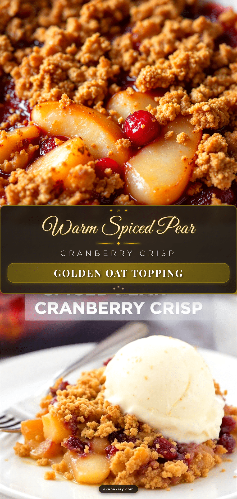 cozy spiced pear and cranberry crisp recipe