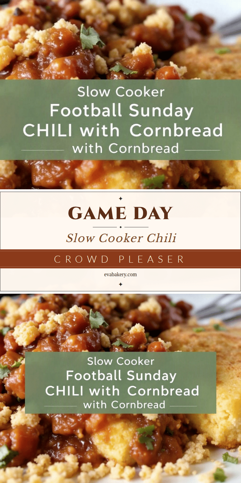 easy slow cooker football sunday chili with cornbread recipe