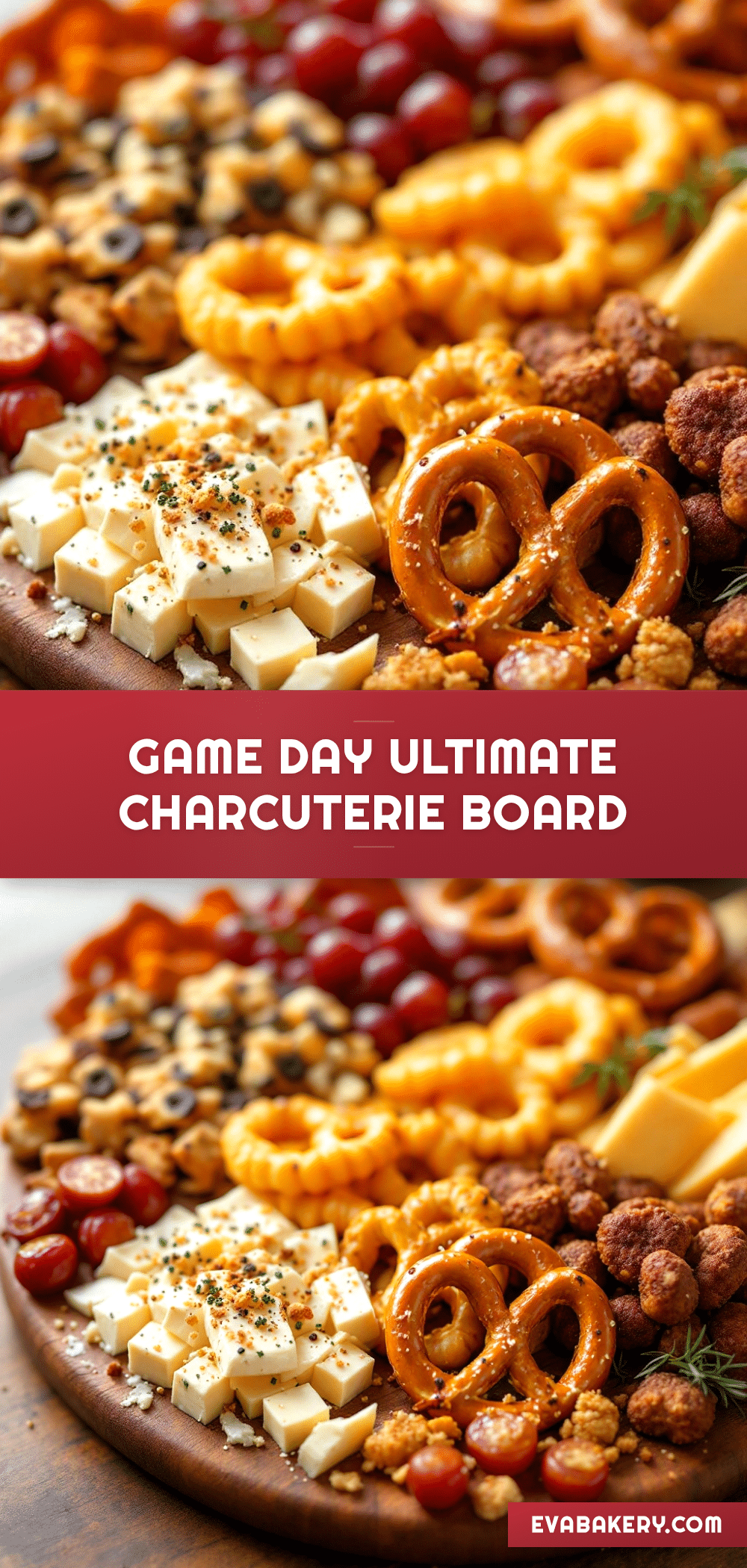 football charcuterie board with pretzels and cheese recipe